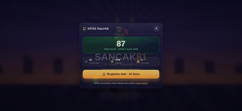 KPSS hazırlık ekranı